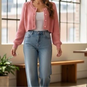LoveShackFancy Branton Cropped Cardigan